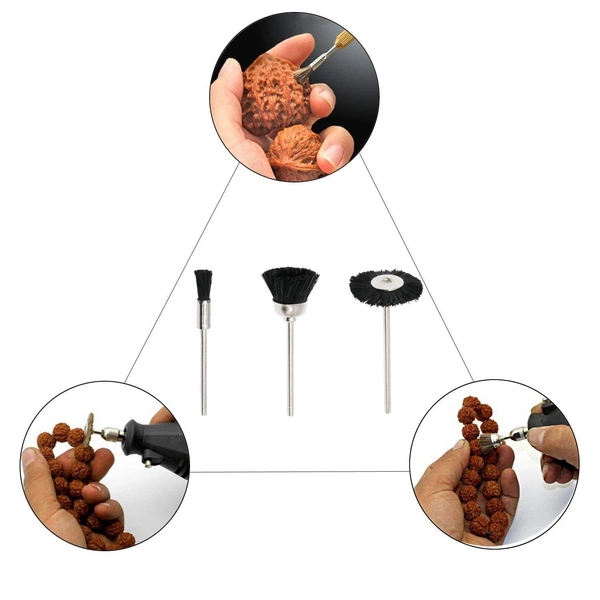 DIY Crafts Combo#2, Pack Of 30 Pcs, Brushes Abrasive Wheel Buffing,Polishing Bristle Brushes Different Shapes Polishing, Wood,Metal,Plastic Cleaning Maintainance For Machines (Combo#2, Pack Of 30 Pcs) - Design # No 2, Pack Of 10 Pcs