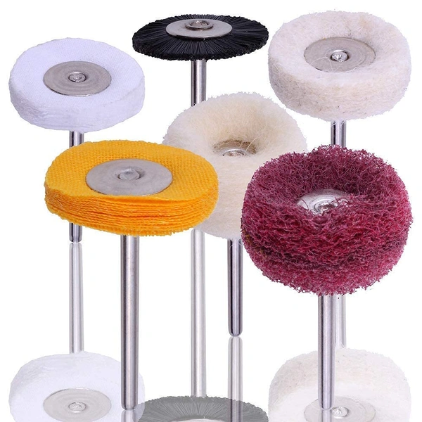 DIY Crafts Combo#2, Pack Of 30 Pcs, Brushes Abrasive Wheel Buffing,Polishing Bristle Brushes Different Shapes Polishing, Wood,Metal,Plastic Cleaning Maintainance For Machines (Combo#2, Pack Of 30 Pcs) - Design # No 2, Pack Of 10 Pcs