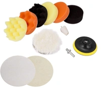 DIY Crafts Compound Drill Buffing Sponge Pads Kit Adhesive Backer Pad for Car Polishing Woolen Buffer, Wax Applicator, Cone Head and Grinding Head Car & Bike (7"inch 180mm Set/Kit, Multi Color) - 7"inch 180mm Set/Kit, Multi Color