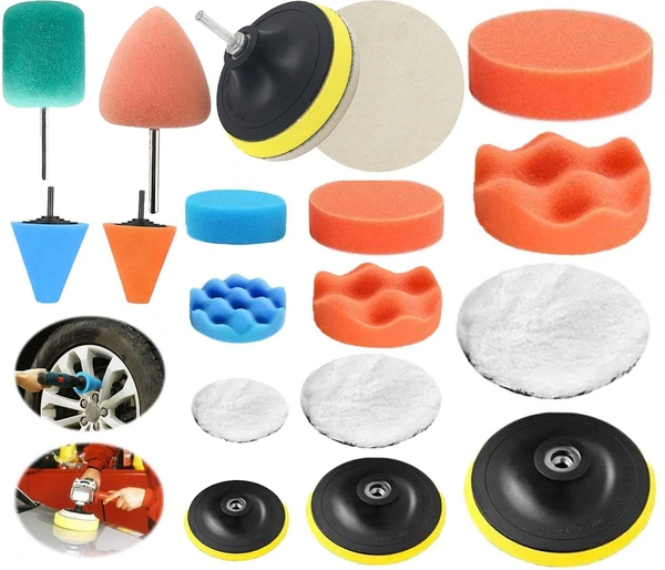 DIY Crafts With 3x Felt 3x Fur Pad, 4" inch Kit, Polishing Pads Sponge Woolen Polishing Waxing Buffing Pads Kits Polishing Compound Drill Buffing Sponge (With 3x Felt 3x Fur Pad, 4" inch Kit) - With 3x Felt 3x Fur Pad, 4" inch Kit