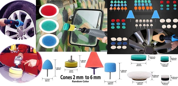 DIY Crafts With 3x Felt 3x Fur Pad, 4" inch Kit, Polishing Pads Sponge Woolen Polishing Waxing Buffing Pads Kits Polishing Compound Drill Buffing Sponge (With 3x Felt 3x Fur Pad, 4" inch Kit) - With 3x Felt 3x Fur Pad, 4" inch Kit