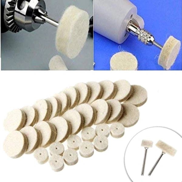 DIY Crafts Design No # 10, Pack of 30 Pcs, 30 Soft Felt Polishing Buffing Wheel Mop Pad 3 (Design No # 10, Pack of 30 Pcs) - Design No # 10, Pack of 30 Pcs