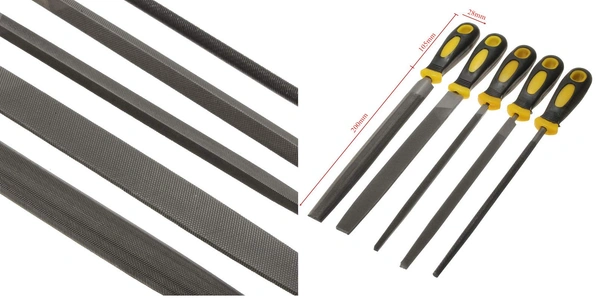 DIY Crafts Design No # 2, Pack Of 5 Pcs, 200mm Engineer Metal File Set(Design No # 2, Pack Of 5 Pcs) - Design No # 2, Pack Of 5 Pcs