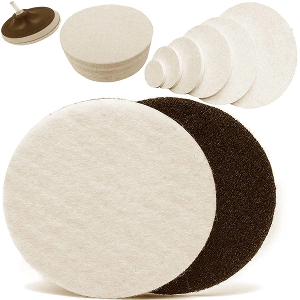 DIY Crafts Felt Pad Only for Your Kit Buffing and Polishing Kit Waffle Foam and As Choice x Wool Felt Grip Pad Hook Loop (Felt Pad Only) (3 Pcs, 6" inch Felt Pad Only) - 3 Pcs, 6" inch Felt Pad Only