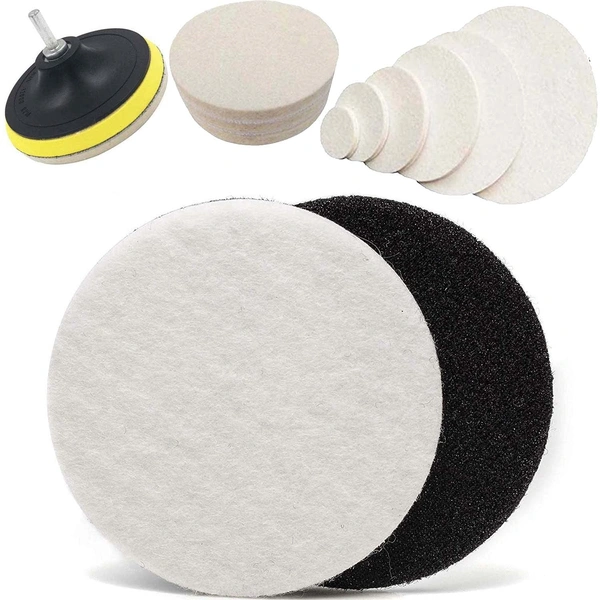 DIY Crafts Felt Wool Pad Only, Felt Wool Pad Only For Cerium Oxide Polishing Powder Windscreen Glass Polish Metal Car Body Felt Wool Backer Pad M10/14 Universal Nut (Felt Wool (Felt Wool Pad Only) - 4 Pcs, 3" inch (Felt Wool Pad Only)