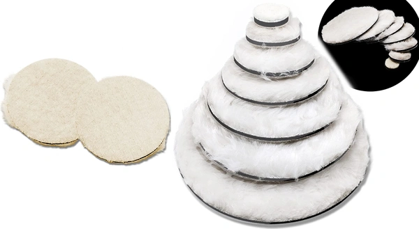 DIY Crafts Fur Felt Pad Only Hook Loop for Cerium Oxide Backing Nut Wool Polisher Polishing Clean Buffing Bonnet for Furniture Car Paint Floor (Fur Felt Pad Only) (5 Pcs, 1" inch Fur Felt Pad Only) - 5 Pcs, 1" inch Fur Felt Pad Only