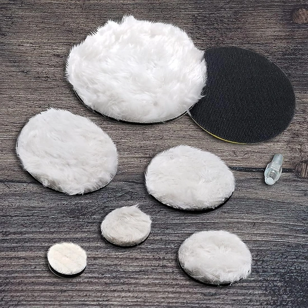 DIY Crafts Fur Felts Pad Only For Your Kit Wool+Felt Pad+Nut Glass Polishing Deep Scratch Remover Window Repair Abrasive Disc Windscreen Adhesive (Fur Felts Pad Only) (20x, 1"inch Fur Felts Pad Only.) - 20x, 1"inch Fur Felts Pad Only.