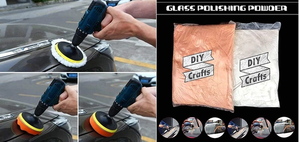 DIY Crafts Glass Cerium Oxide Polishing Scratch Remove Car Windscreen Polishing Kit Practical Auto Car Windows Scratch Remover Glass 70% Recovery Polishing Kit (200 Grm, Off White Cerium Oxide) - 200 Grm, Off White Cerium Oxide