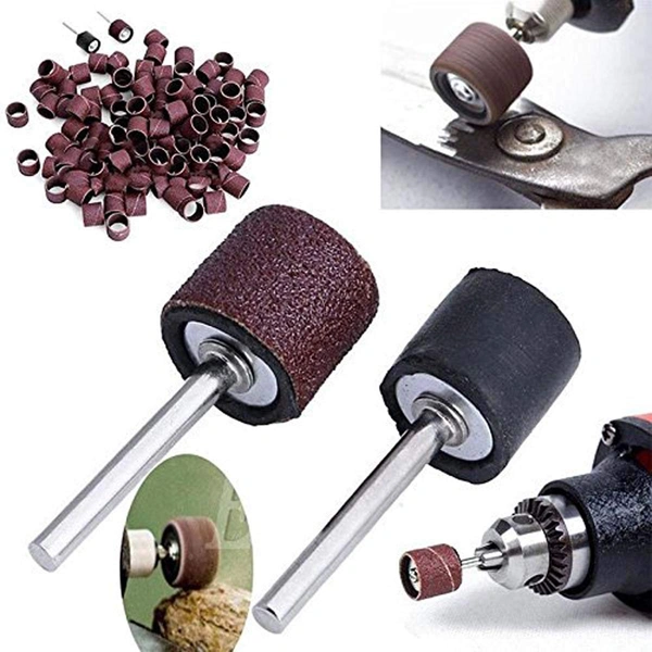 DIY Crafts Mandrel Rotary Tool with Refills Grit Sanding Paper Bands 1/2" Drum Combo Offer (Design No # 1, Pack of 51 Pcs) - Design No # 1, Pack of 51 Pcs