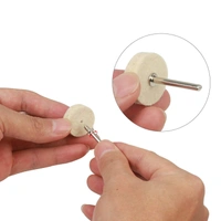 DIY Crafts Pack of 10, Off White, 10 Pcs Only, Mix Wool Felt Polishing Pad and Ceramic 3 Pieces Felt Mounted Mandrel Set Grinding Head Buffing Wheel for Rotary Tool(Pack of 10, Off White) - Pack Of 10, Off White