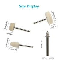 DIY Crafts Pack of 10, Off White, 10 Pcs Only, Mix Wool Felt Polishing Pad and Ceramic 3 Pieces Felt Mounted Mandrel Set Grinding Head Buffing Wheel for Rotary Tool(Pack of 10, Off White) - Pack Of 10, Off White