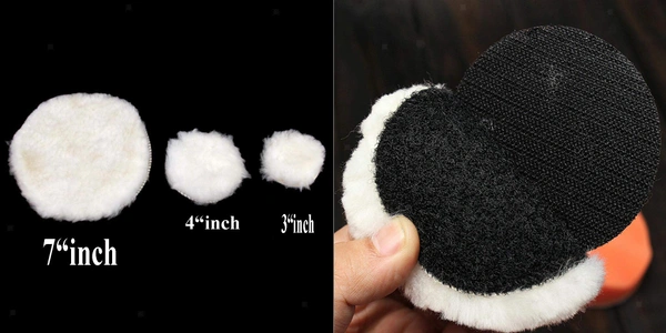 DIY Crafts Off White Soft Wool Hoop loop Car Clean Polishing Polisher Buffing Bonnet Pad for Car Bike Polishing Woolen Buffer Wax Applicator Grinding 1-7"inch (4" Inch Pad, 1 Pc Off White) - 3" Inch Pad 2pcs, Off White