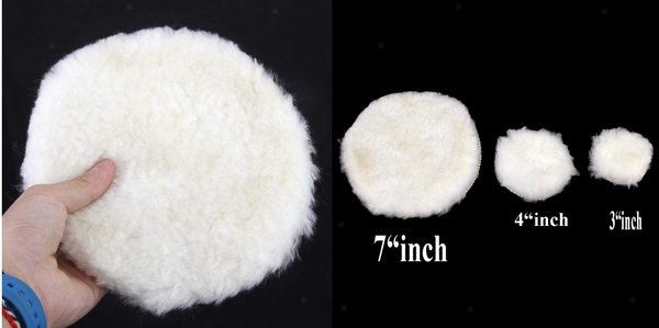 DIY Crafts Off White Soft Wool Hoop loop Car Clean Polishing Polisher Buffing Bonnet Pad for Car Bike Polishing Woolen Buffer Wax Applicator Grinding 1-7"inch (4" Inch Pad, 1 Pc Off White) - 3" Inch Pad 2pcs, Off White