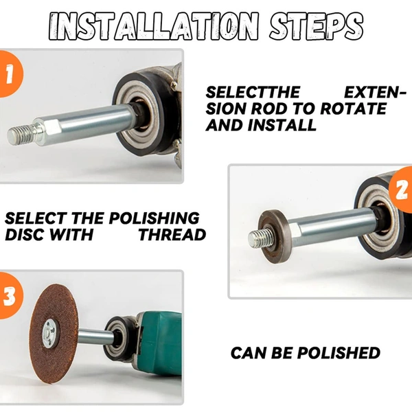 DIY Crafts Only Stainless Steel M14 Material Rotary Extension Shaft Rod Thread for Electric Rotary Polisher,Car Polisher,Polishing Pads,Backing Plate Sucker (3x Rod, 4"inch Extension Shaft) - 3x Rod, 4"inch Extension Shaft