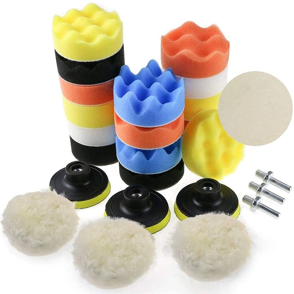 DIY Crafts Pack 45 Pcs, Multi Colour, 15 Pcs 3"-Inch Wool Pad For Polishing Tools Set 3" Inch Buffing Pad Kit Compound Polishing Auto(Pack 45 Pcs, Multi Colour) - Pack 45 Pcs, Multi Colour