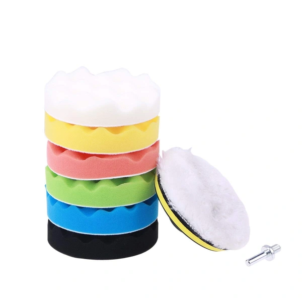 DIY Crafts Pack Of 6"inch Kit, Multi, 3"/4"/6"/7"inch 76/100/152/180mm 6 Pcs Car Buffing Polishing Waxing Sponge + Felt Pad Kits Drill Adapter Cleaning Kit Electric Dril(Pack Of 6"inch Kit, Multi) - Pack Of 6"inch Kit, Multi