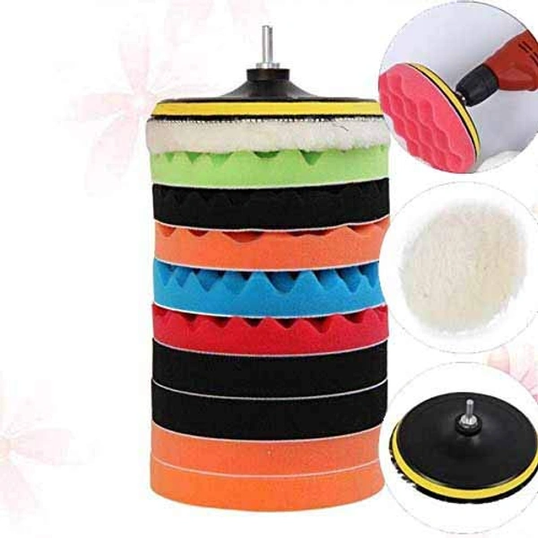 DIY Crafts Pack 36 Pcs Kit, Multi Colour, 12 Pcs 7"inch 180mm Buffing Sponge Car Polishing Pad Disc Wool Disc Polishing Wax Sanding Pad Cleaning Car Accessories F(Pack 36 Pcs Kit, Multi Colour) - Pack 36 Pcs Kit, Multi Colour