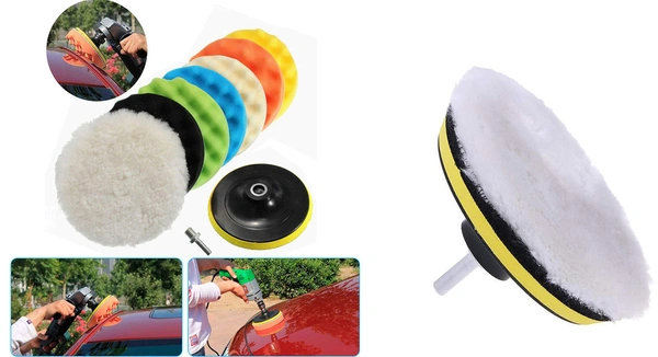 DIY Crafts 36 Pcs 3" inch Polishing Pads Sponge Woolen Felt Pad Polishing Waxing Buffing Pads Auto Car With M10 Drill Adapter Car Care Cleaning Sponge (Pack Of 36 Pcs, 3" inch Multi Colour) - Pack Of 36 Pcs, Multi Colour
