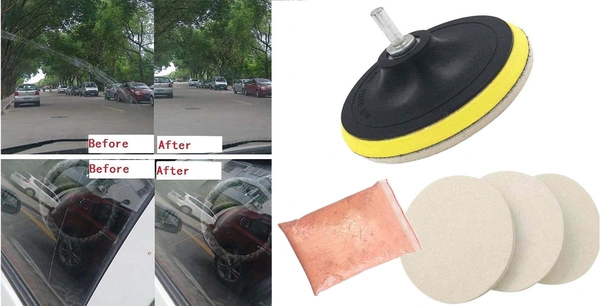 DIY Crafts Pack Of 1 Kit, 5" inch Kit, 100 Grm Cerium Oxide + Backing Pad + Universal Nut + Wool Polisher Polishing Clean Buffing Pad Bonnet for Furniture Car 3/4/5/6/ (Pack Of 1 Kit, 5" inch Kit) - Pack Of 1 Kit, 5" inch Kit