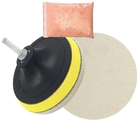 DIY Crafts Pack Of 1 Kit, 7" inch Kit, 100 Grm Cerium Oxide + Backing Pad + Universal Nut + Wool Polisher Polishing Clean Buffing Pad Bonnet for Furniture Car 3/4/5/6/(Pack Of 1 Kit, 7" inch Kit) - Pack Of 1 Kit, 7" inch Kit