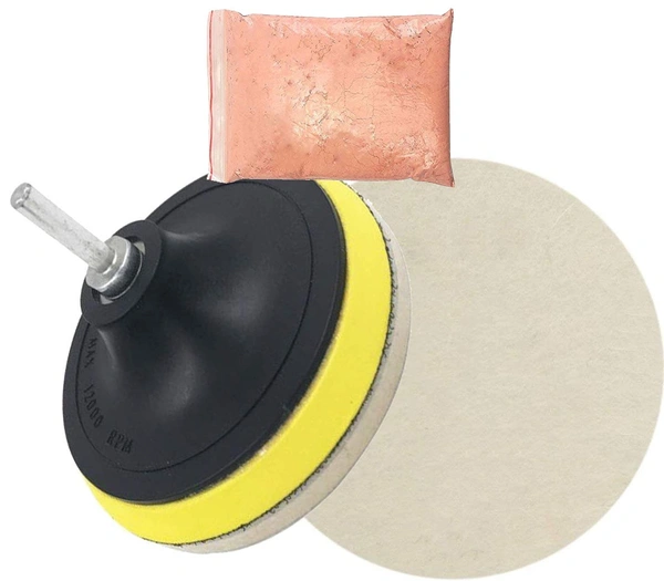 DIY Crafts Pack Of 1 Kit, 7" inch Kit, 100 Grm Cerium Oxide + Backing Pad + Universal Nut + Wool Polisher Polishing Clean Buffing Pad Bonnet for Furniture Car 3/4/5/6/(Pack Of 1 Kit, 7" inch Kit) - Pack Of 1 Kit, 7" inch Kit