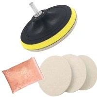 DIY Crafts Pack Of 1 Kit, 7" inch Kit, 100 Grm Cerium Oxide + Backing Pad + Universal Nut + Wool Polisher Polishing Clean Buffing Pad Bonnet for Furniture Car 3/4/5/6/(Pack Of 1 Kit, 7" inch Kit) - Pack Of 1 Kit, 7" inch Kit