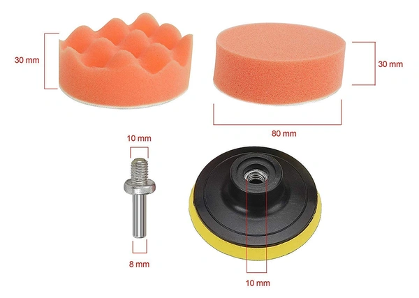 DIY Crafts Pack Of 1 Pc, 3/80 mm Multicolour, Polishing Compound Drill 9 Polishing Pads; 1 Woollen Buffer; Felt Pad; 1 (Pack Of 1 Pc, 3/80 mm Multicolour) - Pack Of 1 Pc, 3/80 mm Multicolour
