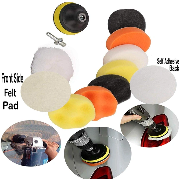 DIY Crafts Pack Of 1 Pc, 3/80 mm Multicolour, Polishing Compound Drill 9 Polishing Pads; 1 Woollen Buffer; Felt Pad; 1 (Pack Of 1 Pc, 3/80 mm Multicolour) - Pack Of 1 Pc, 3/80 mm Multicolour
