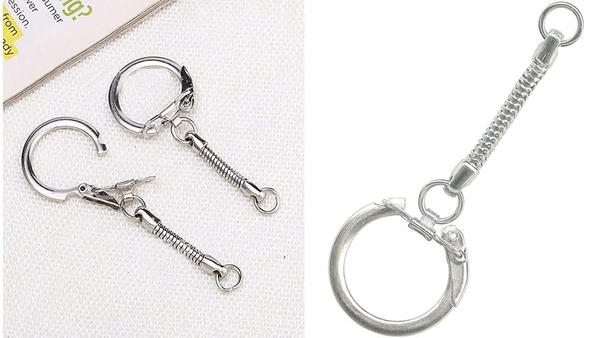 DIY Crafts Pack Of 1 Pc, Silver, Snake Chain Key Rings Silver-Color DIY Jewelry Findings Handmade Craft Jewelry (Pack Of 1 Pc, Silver) - Pack Of 1 Pc, Silver