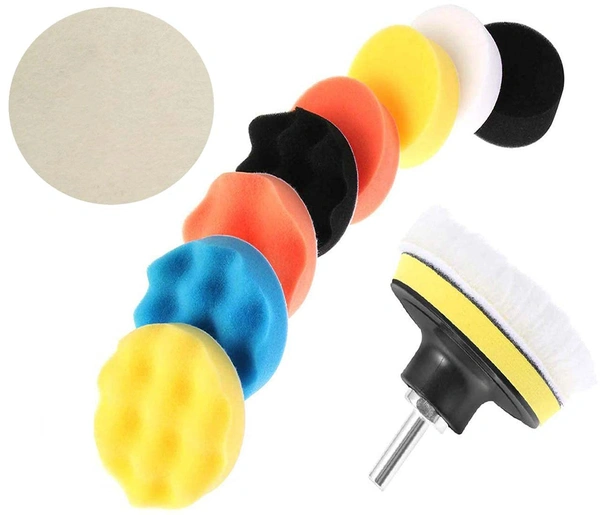 DIY Crafts Pack Of 1 Set, Sponge Pads Kit, 3"/80mm Compound Drill Buffing Sponge Pads Kit for Car Sanding, P (Pack Of 1 Set, Sponge Pads Kit) - Pack Of 1 Set, Sponge Pads Kit