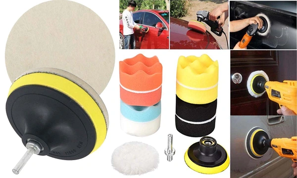 DIY Crafts Pack Of 1 Set, Sponge Pads Kit, 3"/80mm Compound Drill Buffing Sponge Pads Kit for Car Sanding, P (Pack Of 1 Set, Sponge Pads Kit) - Pack Of 1 Set, Sponge Pads Kit
