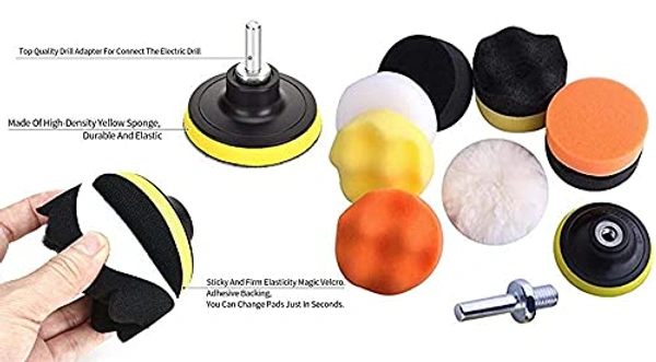 DIY Crafts Pack Of 1 Set, Sponge Pads Kit, 3"/80mm Compound Drill Buffing Sponge Pads Kit for Car Sanding, P (Pack Of 1 Set, Sponge Pads Kit) - Pack Of 1 Set, Sponge Pads Kit