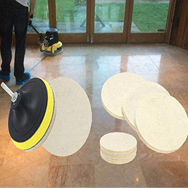 DIY Crafts Pack Of 1 Set/Kit, 4" inch Set/Kit, Wool Felt Disc Polishing Pads and Backing Pad with Drill Adapter Kit to Grind and Polish Glass Plastic(Pack Of 1 Set/Kit, 4" inch Set/Kit) - Pack Of 1 Set / Kit, 4" inch Set / Kit