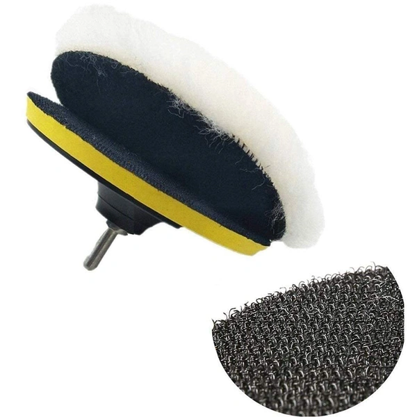 DIY Crafts Pack Of 1 Set/Kit, 5" inch Set/Kit, Wool Felt Disc Polishing Pads and Backing Pad with Drill Adapter Kit to Grind and Polish Glass Plastic(Pack Of 1 Set/Kit, 5" inch Set/Kit) - Pack Of 1 Set / Kit, 5" inch Set / Kit
