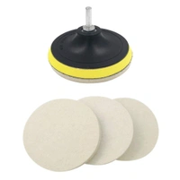 DIY Crafts Pack Of 1 Set/Kit, 5" inch Set/Kit, Wool Felt Disc Polishing Pads and Backing Pad with Drill Adapter Kit to Grind and Polish Glass Plastic(Pack Of 1 Set/Kit, 5" inch Set/Kit) - Pack Of 1 Set / Kit, 5" inch Set / Kit