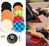 DIY Crafts Pack of 10 Pcs, 4" inch, Kit, Polishing Pads Sponge Woolen Polishing Waxing Buffing Pads Kits Polishing Compound Drill Buffing Sponge Pads (Pack of 10 Pcs, 4" inch, Kit) - Pack of 10 Pcs, 4" inch, Kit