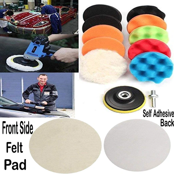 DIY Crafts Pack of 10 Pcs, 4" inch, Kit, Polishing Pads Sponge Woolen Polishing Waxing Buffing Pads Kits Polishing Compound Drill Buffing Sponge Pads (Pack of 10 Pcs, 4" inch, Kit) - Pack of 10 Pcs, 4" inch, Kit