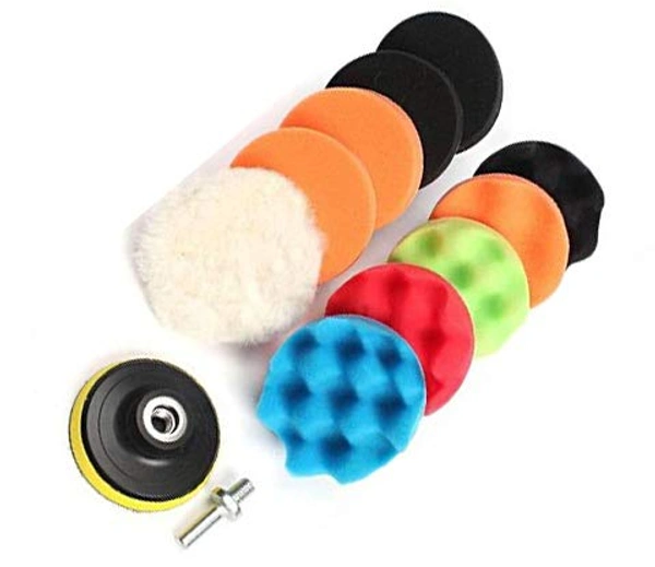 DIY Crafts Pack of 10 Pcs, 4" inch, Kit, Polishing Pads Sponge Woolen Polishing Waxing Buffing Pads Kits Polishing Compound Drill Buffing Sponge Pads (Pack of 10 Pcs, 4" inch, Kit) - Pack of 10 Pcs, 4" inch, Kit