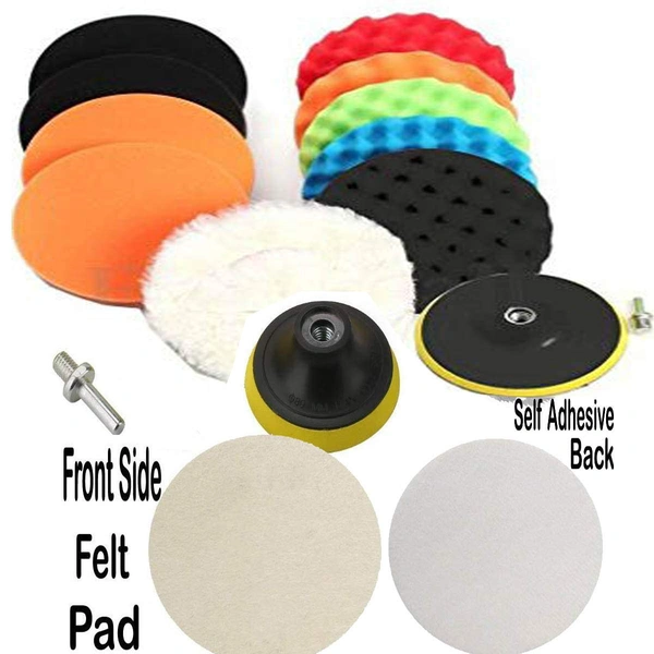 DIY Crafts Pack of 10 Pcs, 4" inch, Kit, Polishing Pads Sponge Woolen Polishing Waxing Buffing Pads Kits Polishing Compound Drill Buffing Sponge Pads (Pack of 10 Pcs, 4" inch, Kit) - Pack of 10 Pcs, 4" inch, Kit