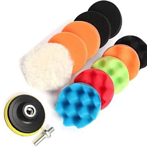 DIY Crafts Pack of 10 Pcs, 4" inch, Kit, Polishing Pads Sponge Woolen Polishing Waxing Buffing Pads Kits Polishing Compound Drill Buffing Sponge Pads (Pack of 10 Pcs, 4" inch, Kit) - Pack of 10 Pcs, 4" inch, Kit