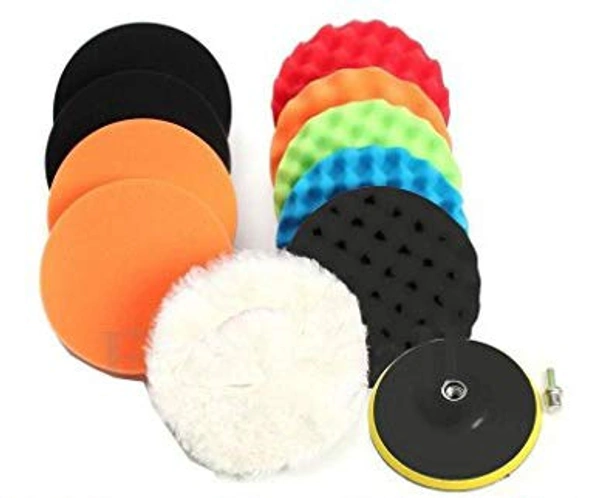 DIY Crafts Pack of 10 Pcs, 7" inch Kit., 10 Pcs, Polishing Pads Sponge Woolen Polishing Waxing Buffing Pads Kits Polishing Compound Drill Buffing Sponge Pads (Pack of 10 Pcs, 7" inch Kit.) - Pack of 10 Pcs, 7" inch Kit.