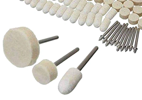 DIY Crafts Pack Of 10 Pcs, Wool Felt + 3 Pcs Mandrel, Rotary Tool Accessory, Wool Felt Polishing Pad Felt Mounted Mandrel Set Grinding Head Buffi(Pack Of 10 Pcs, Wool Felt + 3 Pcs Mandrel) - Pack Of 10 Pcs, Wool Felt + 3 Pcs Mandrel