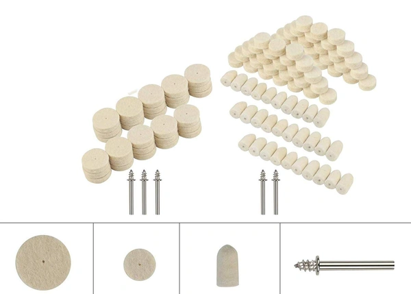 DIY Crafts Pack Of 10 Pcs, Wool Felt + 3 Pcs Mandrel, Rotary Tool Accessory, Wool Felt Polishing Pad Felt Mounted Mandrel Set Grinding Head Buffi(Pack Of 10 Pcs, Wool Felt + 3 Pcs Mandrel) - Pack Of 10 Pcs, Wool Felt + 3 Pcs Mandrel