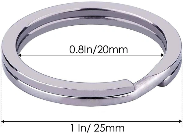 DIY Crafts Pack Of 100 Pcs, Silver, Flat Key Rings 1 inches Flat Key Rings Metal Keychain Rings Split Keyrings Flat O Ring for Home Car Office(Pack Of 100 Pcs, Silver) - Pack Of 100 Pcs, Silver