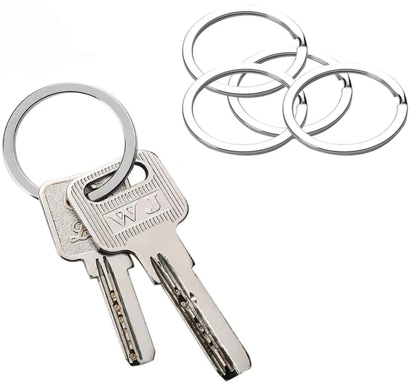 DIY Crafts Pack Of 100 Pcs, Silver, Flat Key Rings 1 inches Flat Key Rings Metal Keychain Rings Split Keyrings Flat O Ring for Home Car Office(Pack Of 100 Pcs, Silver) - Pack Of 100 Pcs, Silver