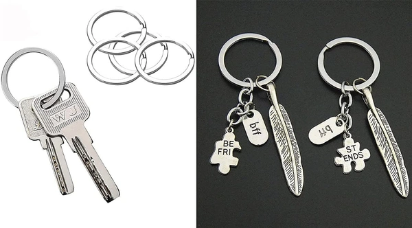 DIY Crafts Pack Of 100 Pcs, Silver, Flat Key Rings 1 inches Flat Key Rings Metal Keychain Rings Split Keyrings Flat O Ring for Home Car Office(Pack Of 100 Pcs, Silver) - Pack Of 100 Pcs, Silver