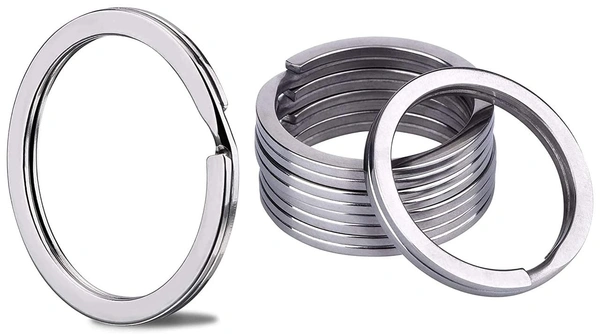 DIY Crafts Pack Of 100 Pcs, Silver, Flat Key Rings 1 inches Flat Key Rings Metal Keychain Rings Split Keyrings Flat O Ring for Home Car Office(Pack Of 100 Pcs, Silver) - Pack Of 100 Pcs, Silver