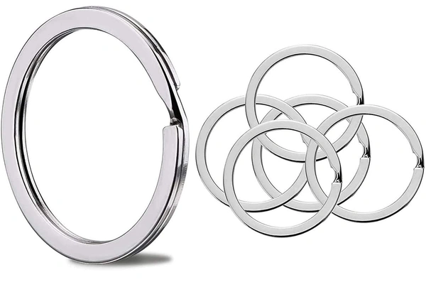 DIY Crafts Pack Of 100 Pcs, Silver, Flat Key Rings 1 inches Flat Key Rings Metal Keychain Rings Split Keyrings Flat O Ring for Home Car Office(Pack Of 100 Pcs, Silver) - Pack Of 100 Pcs, Silver