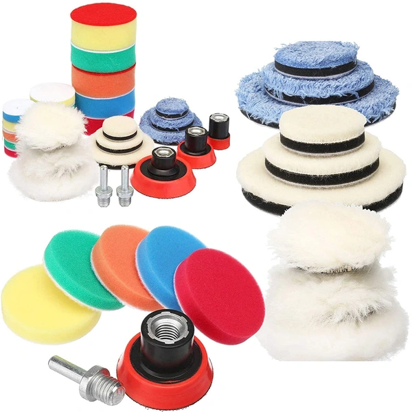 DIY Crafts Pack of 154 Pcs 6xKit, Multi Colour, 29 Pcs/1 Kit 1/2/3"inch Drill Buffing Buffer Pad Polishing Pad Mix Size Kit, M14 Backing Pad Adapter Power Too(Pack of 154 Pcs 6xKit, Multi Colour) - Pack of 154 Pcs 6xKit, Multi Colour