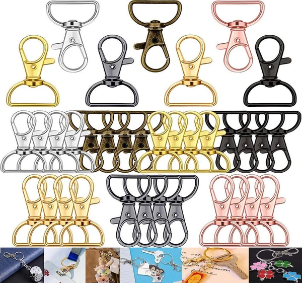 DIY Crafts Pack Of 12 Pcs, Gold, Swivel Clasps Lanyard Snap Hooks Keychain Clip Hook Lobster Claw Clasp Metal Hook Clasp D Rings for Keychain Purse Hardware Sewing C (Pack Of 12 Pcs, Gold) - Pack Of 12 Pcs, Gold